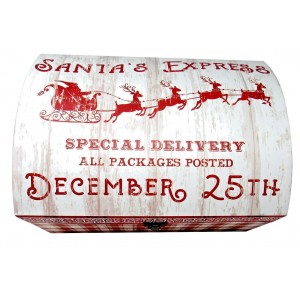 Punch Studio Decorative Chest Trunk Box Santa&apos;s Express Christmas 19946 Large 802126199466  292646519134